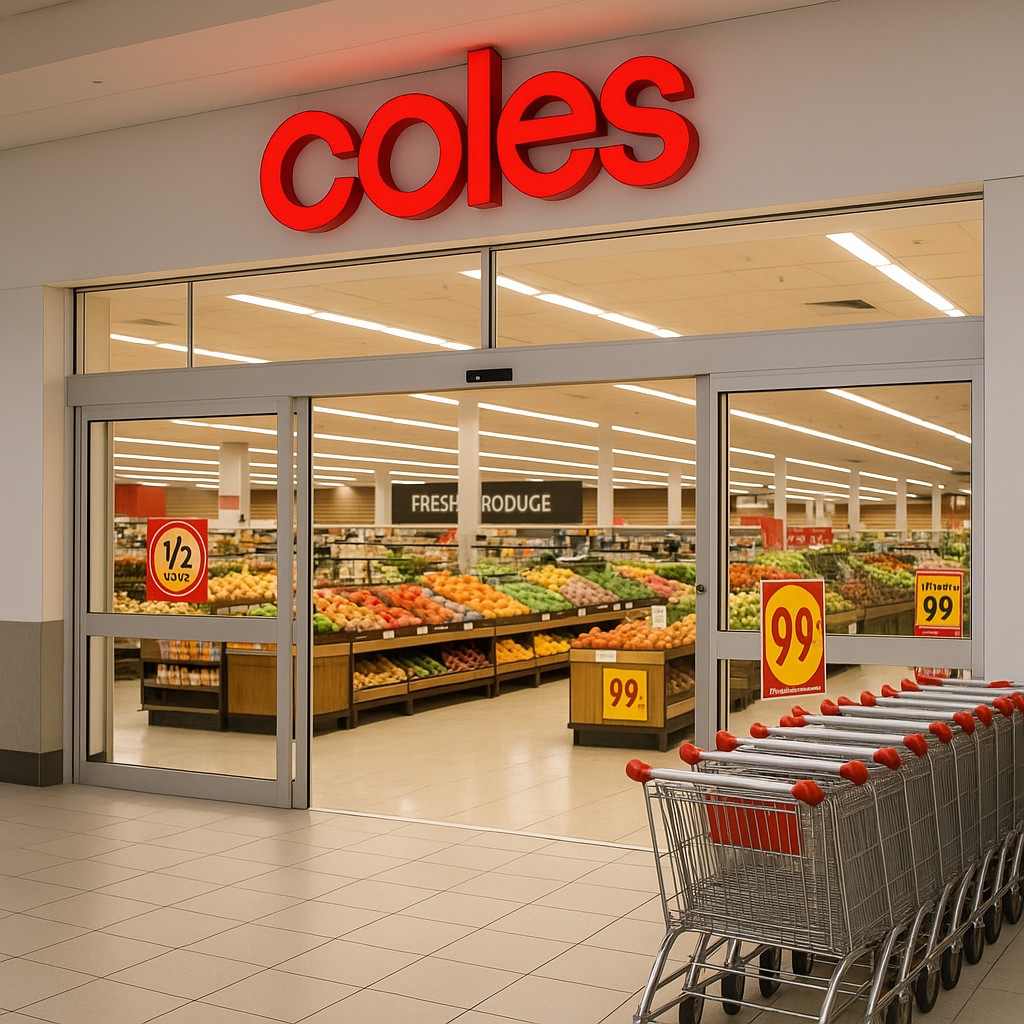 Coles supermarket entrance at Tanilba Bay Shopping Centre